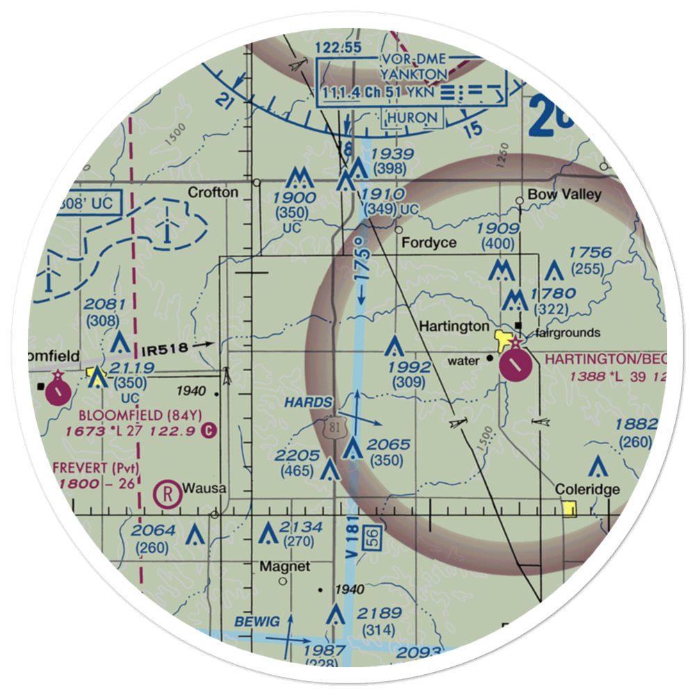Sudbeck Field (NE50) VFR Sectional Sticker (30 mile) 