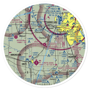 Denton Airfield (NE40) VFR Sectional Sticker (30 mile)