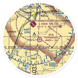 Fehringer Aerodrome (NE34) VFR Sectional Sticker (20 mile)