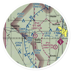 B.C. Air Airport (NE31) VFR Sectional Sticker (20 mile)