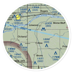 Abie Sky Ranch Airport (NE27) VFR Sectional Sticker (20 mile)