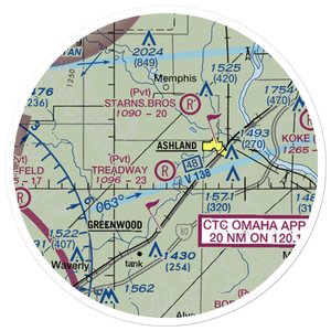 Treadway Air Airport (NE26) VFR Sectional Sticker (20 mile)