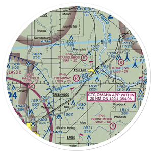 Treadway Air Airport (NE26) VFR Sectional Sticker (30 mile)