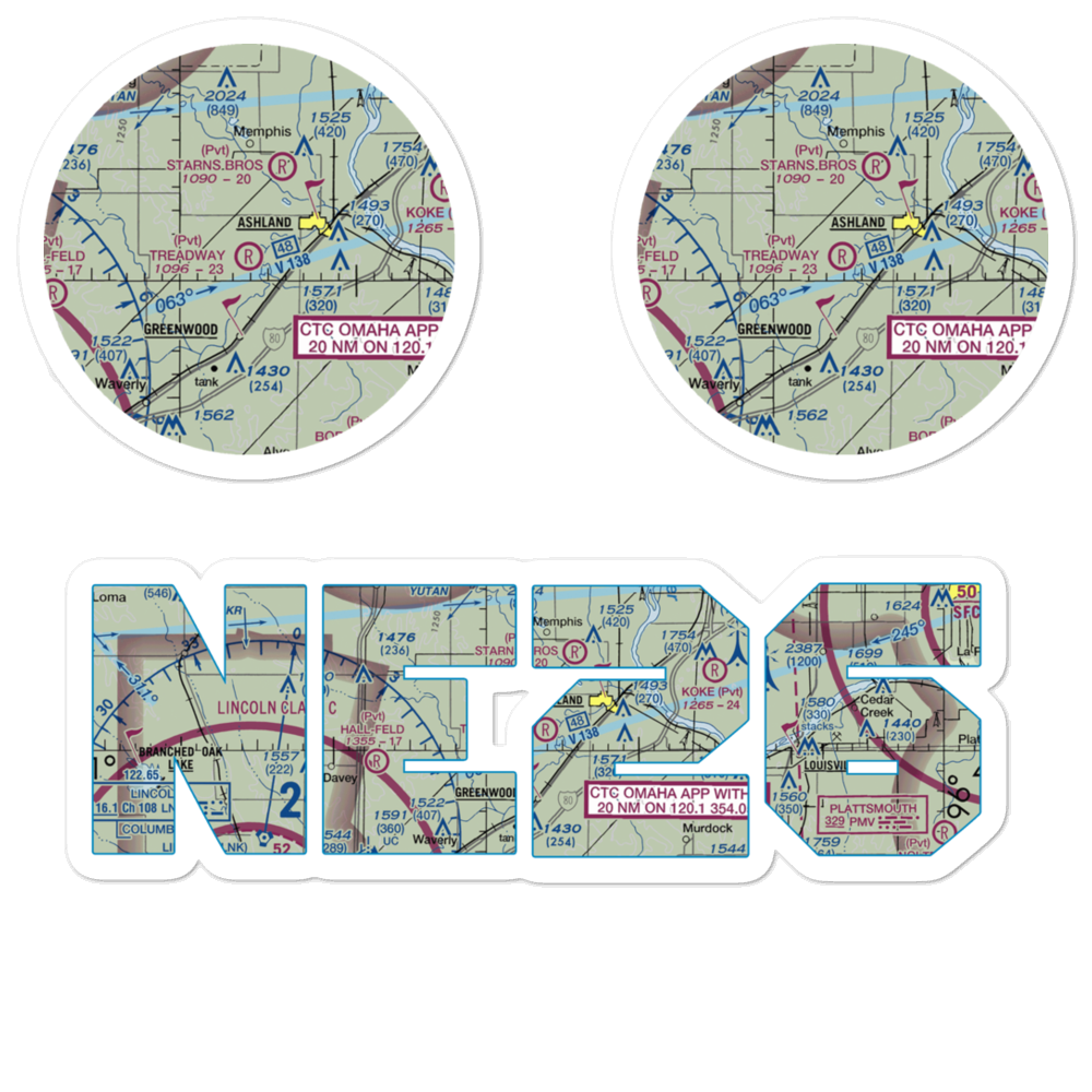 Treadway Air Airport (NE26) VFR Sectional Sticker Pack 