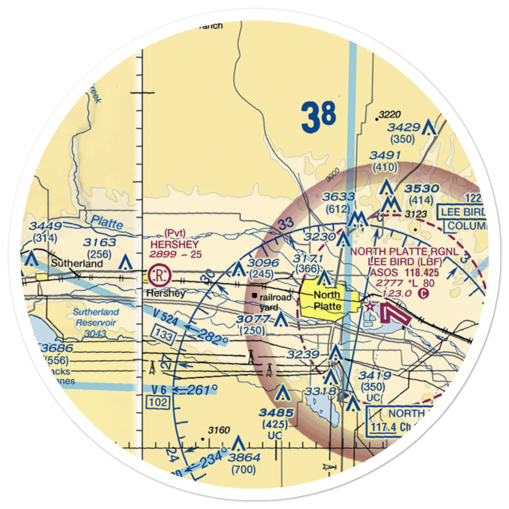 Orr Field (NE25) VFR Sectional Sticker (30 mile) 