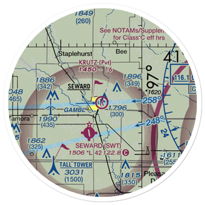 Krutz Airport (NE18) VFR Sectional Sticker (20 mile)