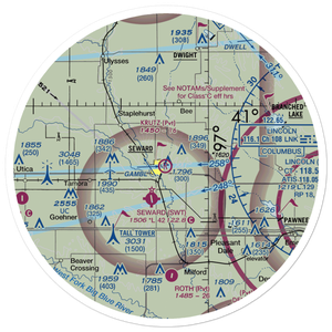 Krutz Airport (NE18) VFR Sectional Sticker (30 mile)