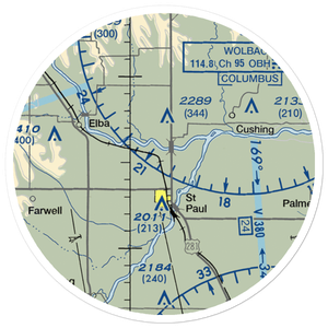 Walts Aerial Service Airport (NE17) VFR Sectional Sticker (20 mile)