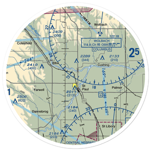 Walts Aerial Service Airport (NE17) VFR Sectional Sticker (30 mile)