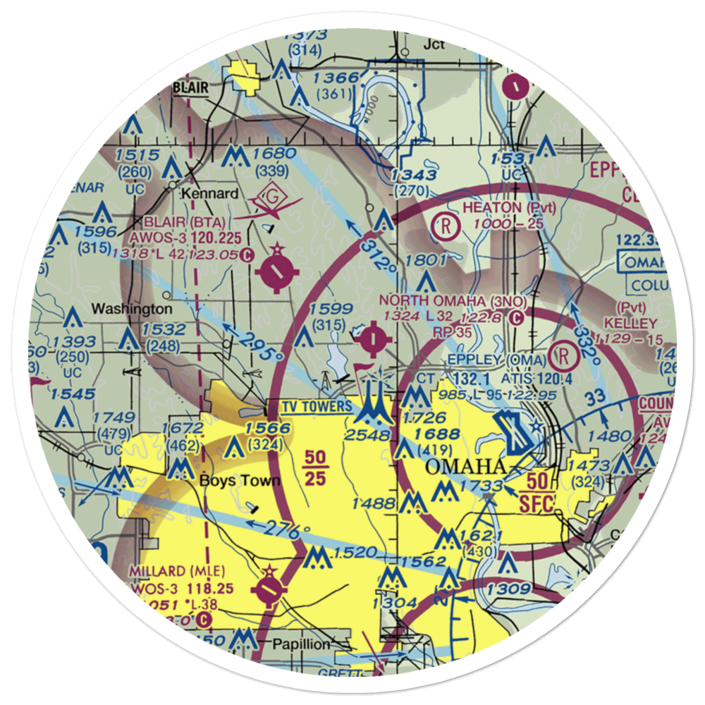 Sky Ranch Airport (NE24) VFR Sectional Sticker (30 mile) 