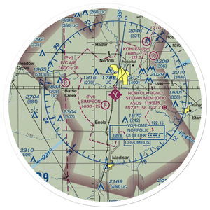 Simpson Airport (NE09) VFR Sectional Sticker (30 mile)