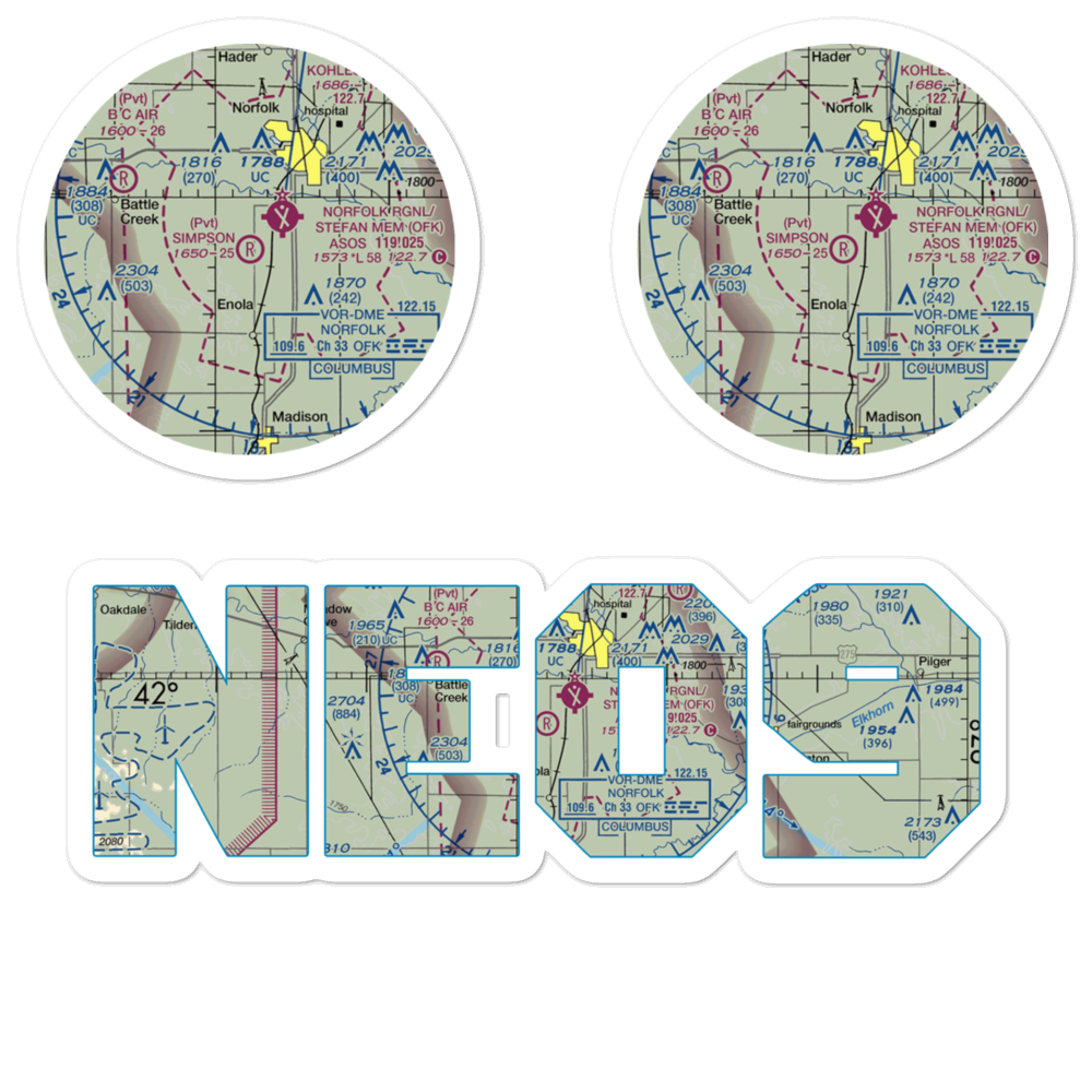Simpson Airport (NE09) VFR Sectional Sticker Pack 