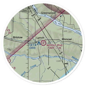 Woolf Brothers Airport (NE06) VFR Sectional Sticker (20 mile)