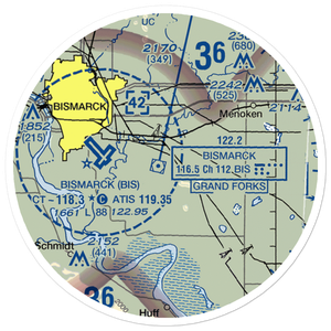 Cloud Nine Airport (ND98) VFR Sectional Sticker (20 mile)