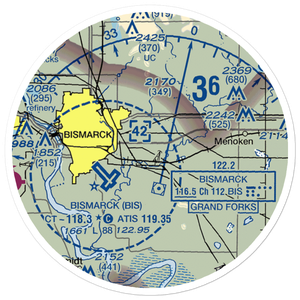 Sauter Airport (ND96) VFR Sectional Sticker (20 mile)