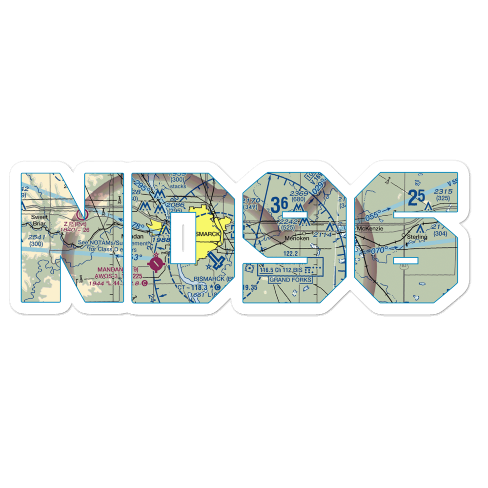 Sauter Airport (ND96) VFR Sectional Sticker 