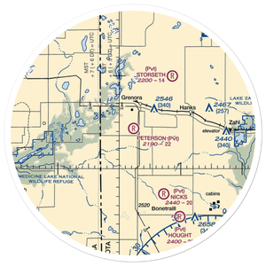 Peterson Airport (ND86) VFR Sectional Sticker (30 mile)