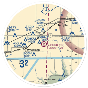 Y-Rock Airport (ND82) VFR Sectional Sticker (20 mile)