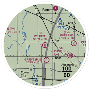Wilcox Farm Airport (ND78) VFR Sectional Sticker (20 mile)