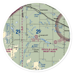 Pete's Tractor Salvage Airport (ND75) VFR Sectional Sticker (30 mile)