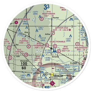 Peterson Airport (ND73) VFR Sectional Sticker (30 mile)