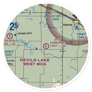 Lonetree Airstrip (ND72) VFR Sectional Sticker (20 mile)