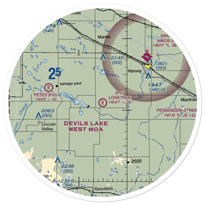Lonetree Airstrip (ND72) VFR Sectional Sticker (30 mile)
