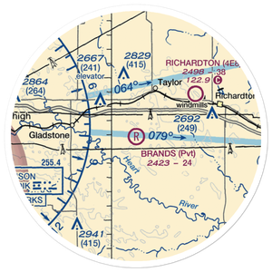 Brands Airport (ND62) VFR Sectional Sticker (20 mile)