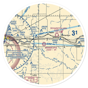 Brands Airport (ND62) VFR Sectional Sticker (30 mile)