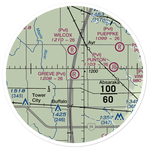 Grieve Airport (ND59) VFR Sectional Sticker (20 mile)