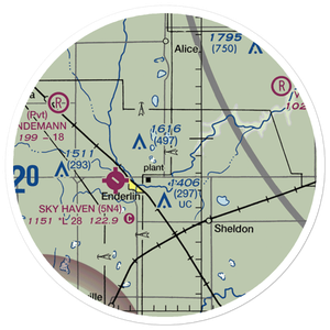 Geske Airfield (ND47) VFR Sectional Sticker (20 mile)