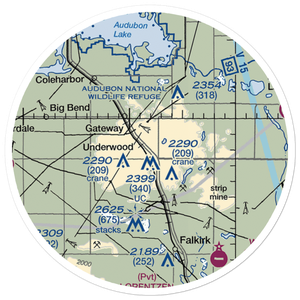 Underwood Airport (ND44) VFR Sectional Sticker (20 mile)