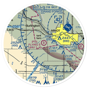 Flying S Ranch Airport (ND43) VFR Sectional Sticker (20 mile)