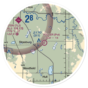 Voller Airport (ND41) VFR Sectional Sticker (20 mile)