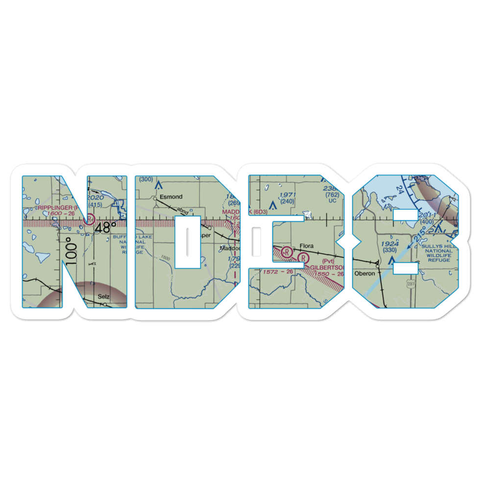 Rices Airpark (ND38) VFR Sectional Sticker 