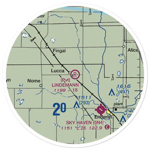 Lindemann Airport (ND35) VFR Sectional Sticker (20 mile)