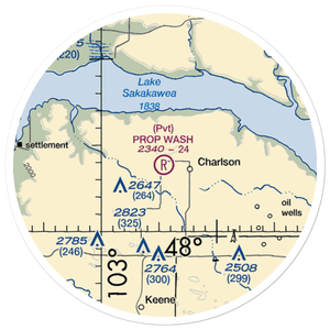 Prop Wash Field (ND25) VFR Sectional Sticker (20 mile)