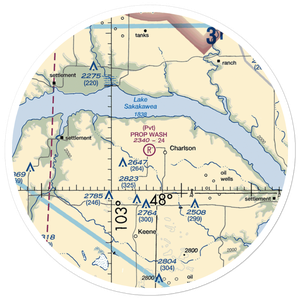 Prop Wash Field (ND25) VFR Sectional Sticker (30 mile)