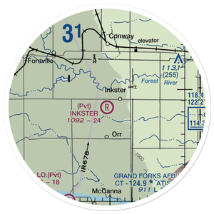 Inkster Airport (ND24) VFR Sectional Sticker (20 mile)