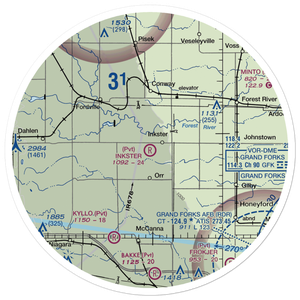 Inkster Airport (ND24) VFR Sectional Sticker (30 mile)