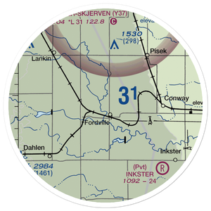 Fordville Airport (ND14) VFR Sectional Sticker (20 mile)