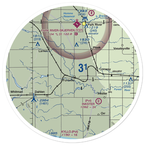 Fordville Airport (ND14) VFR Sectional Sticker (30 mile)