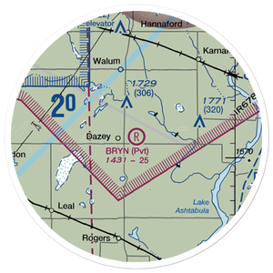 Bryn Airport (ND09) VFR Sectional Sticker (20 mile)