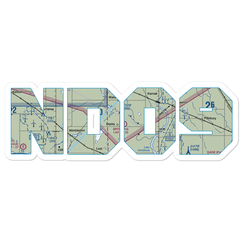 Bryn Airport (ND09) VFR Sectional Sticker 