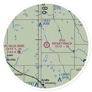 Ricketyback Field (ND02) VFR Sectional Sticker (20 mile)
