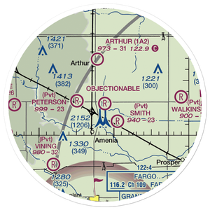 Nelson Airport (ND01) VFR Sectional Sticker (20 mile)