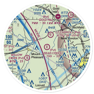 Bear Creek Airport (NC79) VFR Sectional Sticker (20 mile)