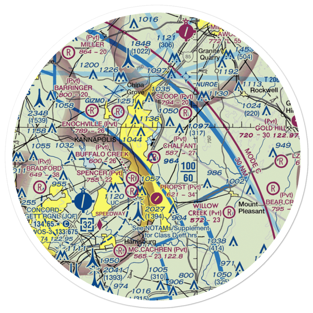 Chalfant Airport (NC77) VFR Sectional Sticker (30 mile) 