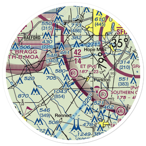 E T Field (NC71) VFR Sectional Sticker (20 mile)