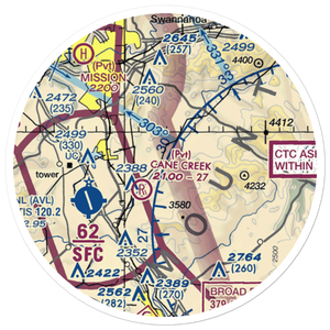 Six Oaks Airport (NC67) VFR Sectional Sticker (20 mile)